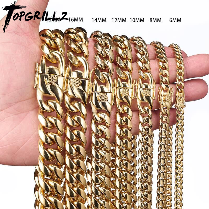 TOPGRILLZ Stainless Steel Gold - Cuban Link Chain 12Mm 评论和价格