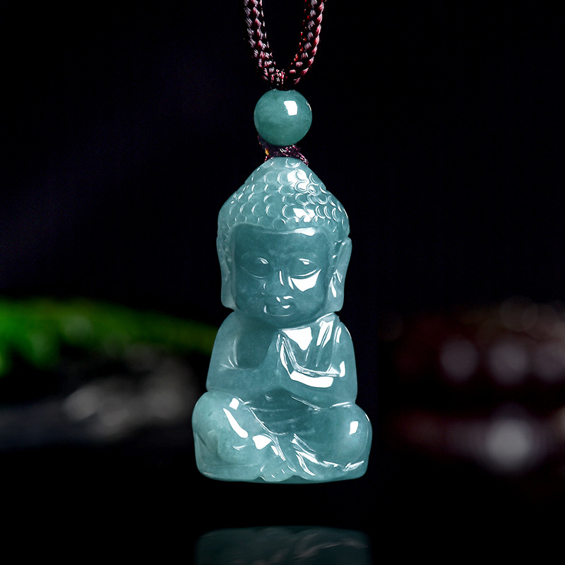 Natural Real Emerald Jade Blue - Necklaces 评论和价格