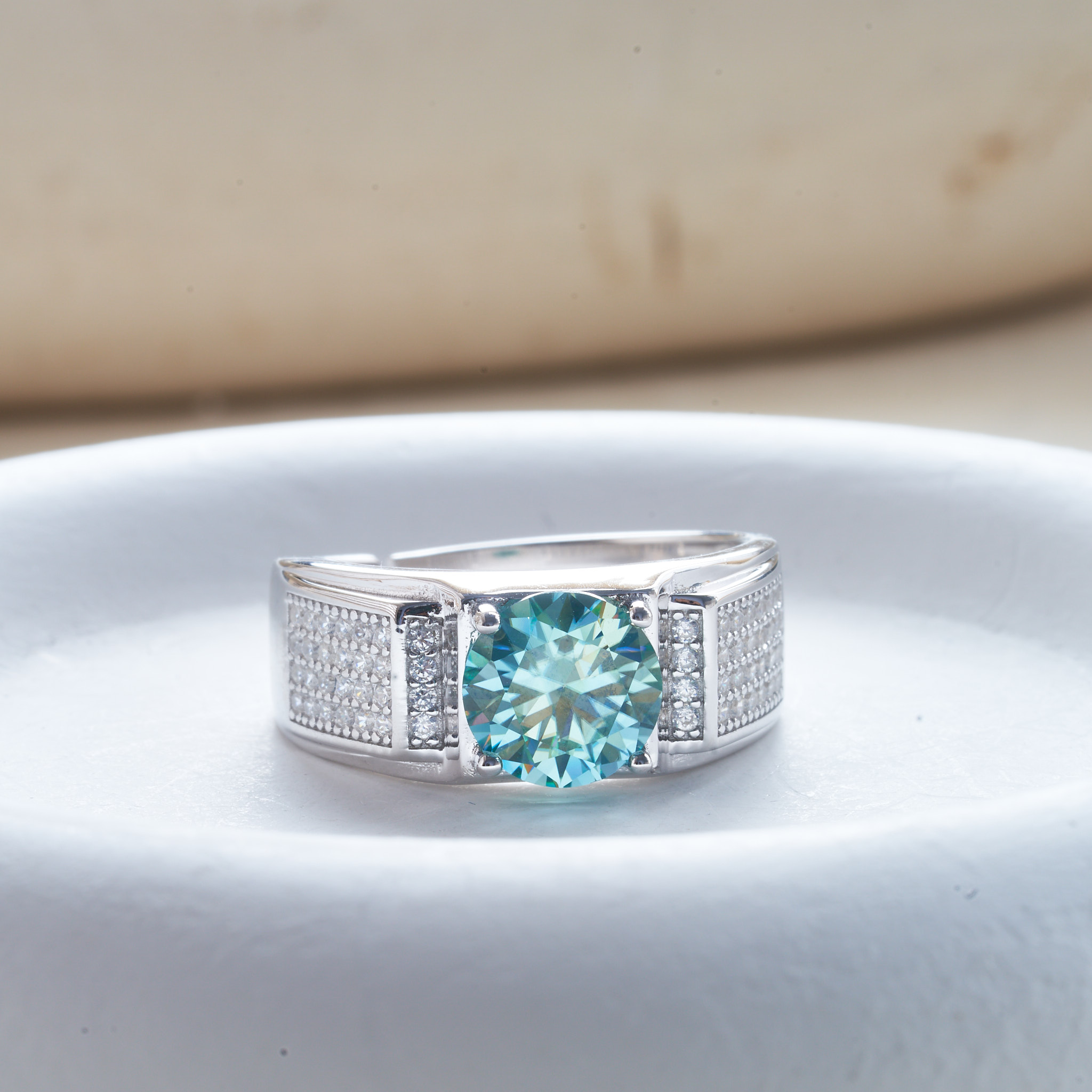 1 carat natural blue color moi - Moissanite Engagement Ring 1 Carat 评论和价格