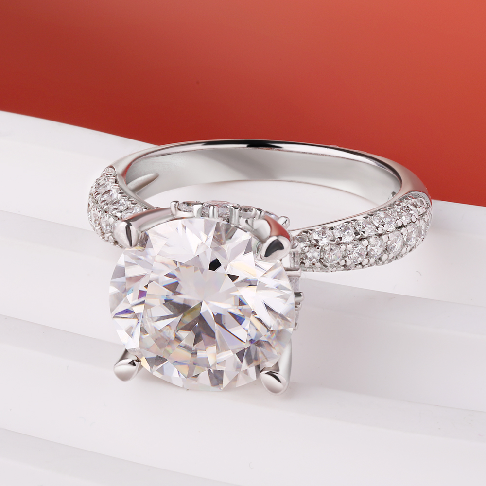 BXINY D Color 5CT Moissanite R - Moissanite Engagement Ring 1 Carat 评论和价格