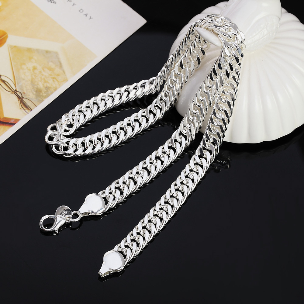 New 925 Sterling Silver 20/22/ - Cuban Link Chain 12Mm 评论和价格