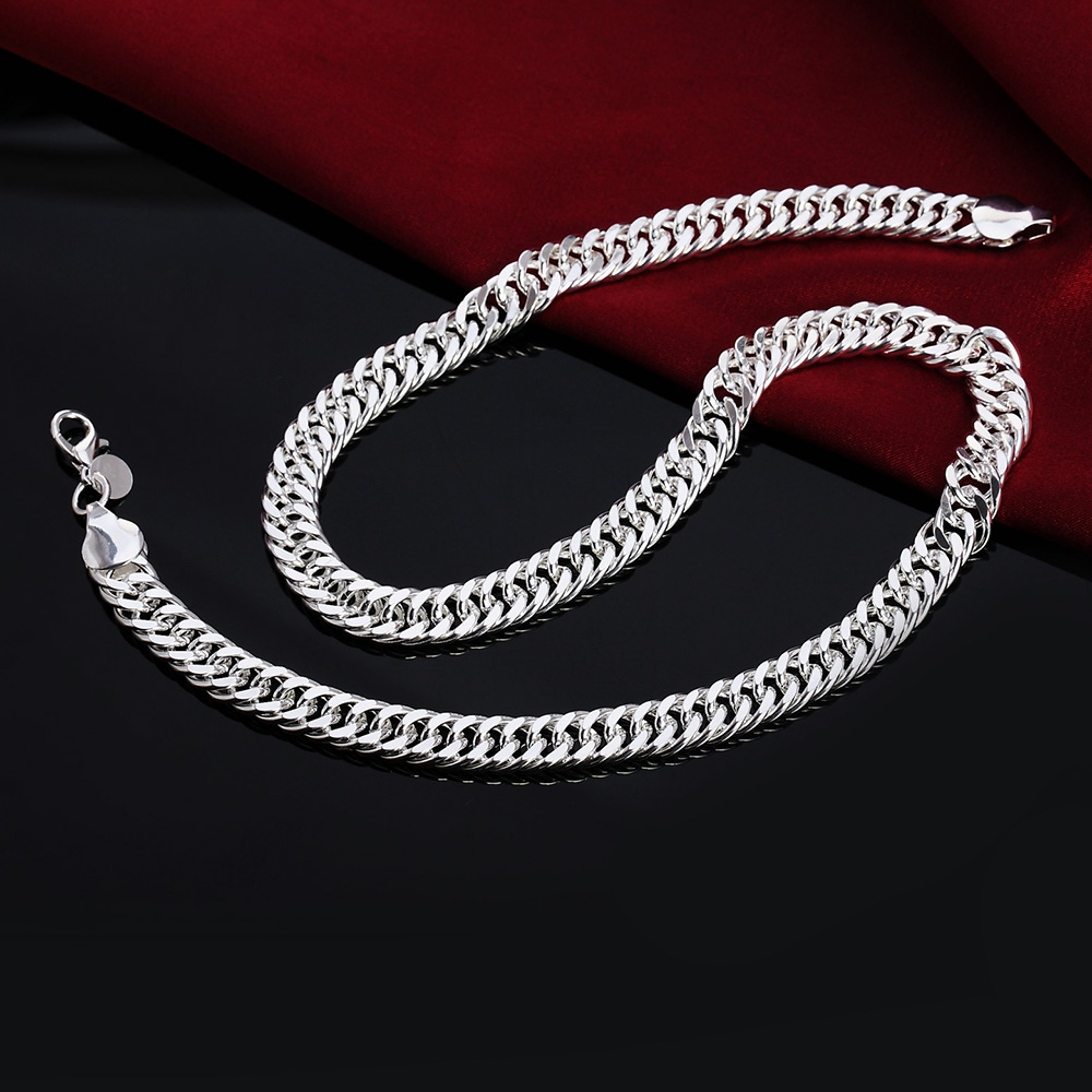 New 925 Sterling Silver 20/22/ - Cuban Link Chain 12Mm 评论和价格