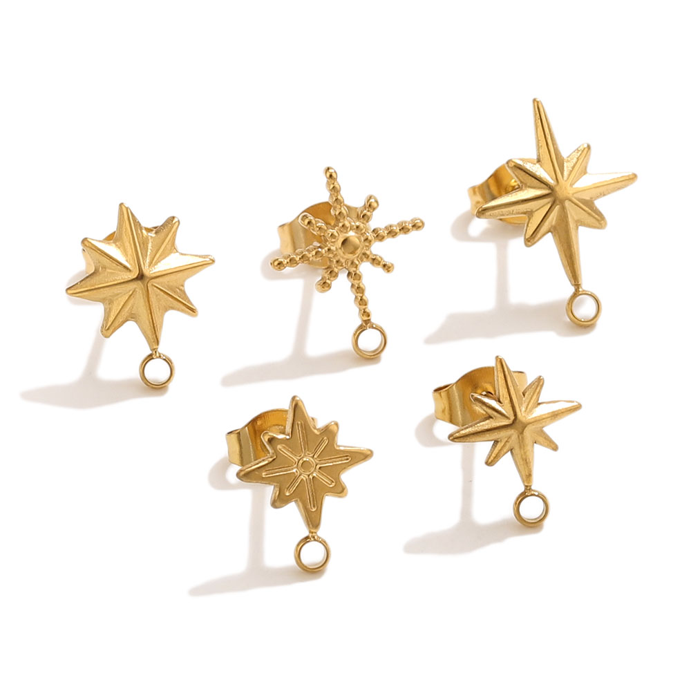 6pcs Stainless Steel Star Earr - Body Jewelry 评论和价格