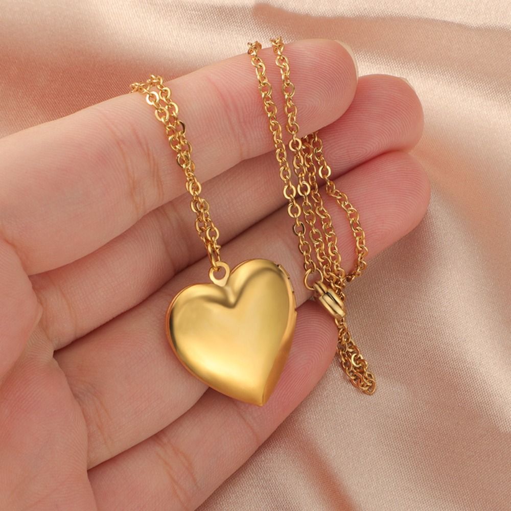 1PC Heart Shaped Photo Picture - Heart Locket Necklace Photo 评论和价格