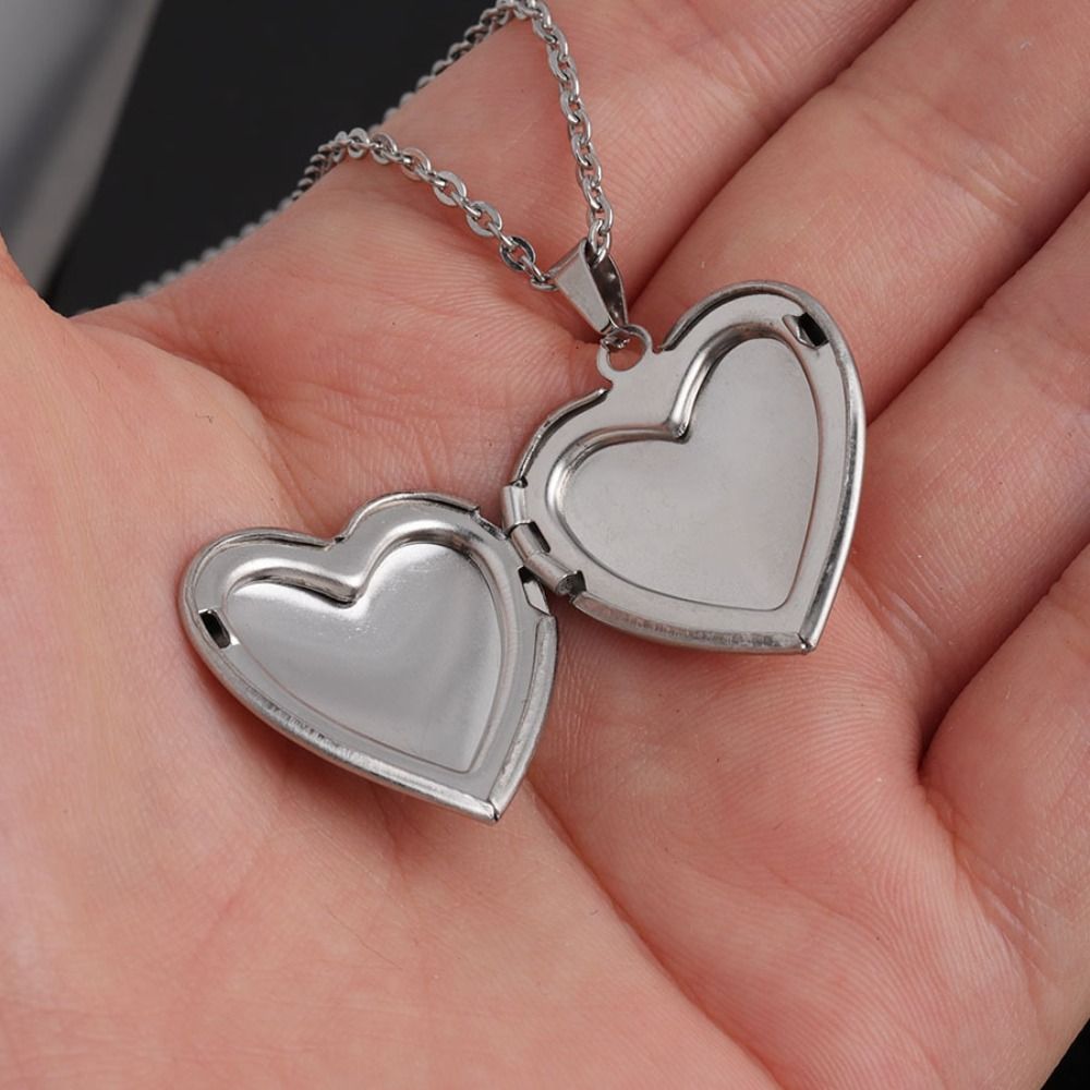 1PC Heart Shaped Photo Picture - Heart Locket Necklace Photo 评论和价格