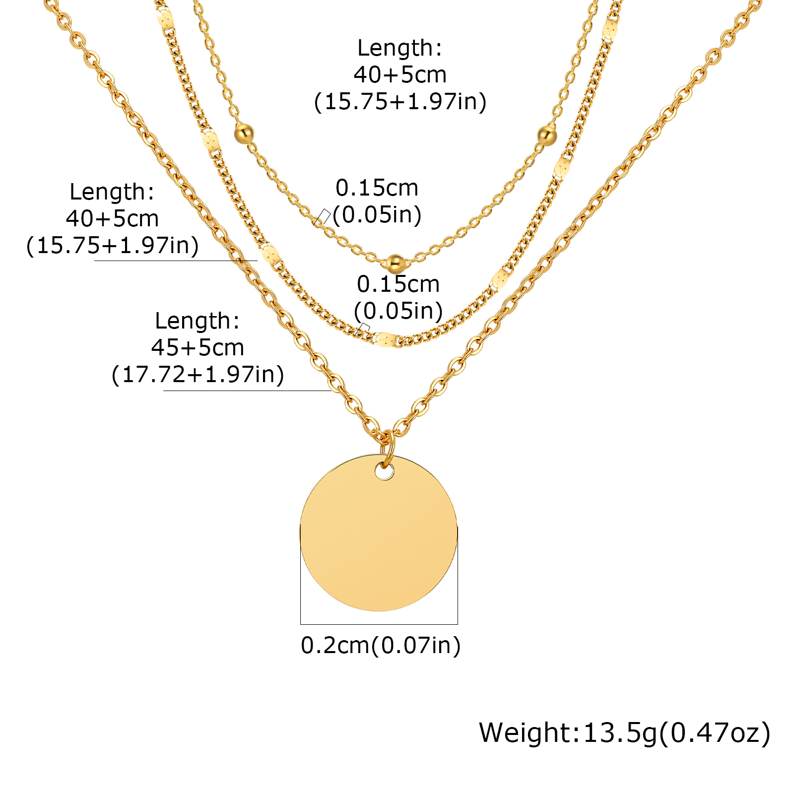 Stainless Steel Layered Neckla - Layered Pendant Necklace Aesthetic 评论和价格