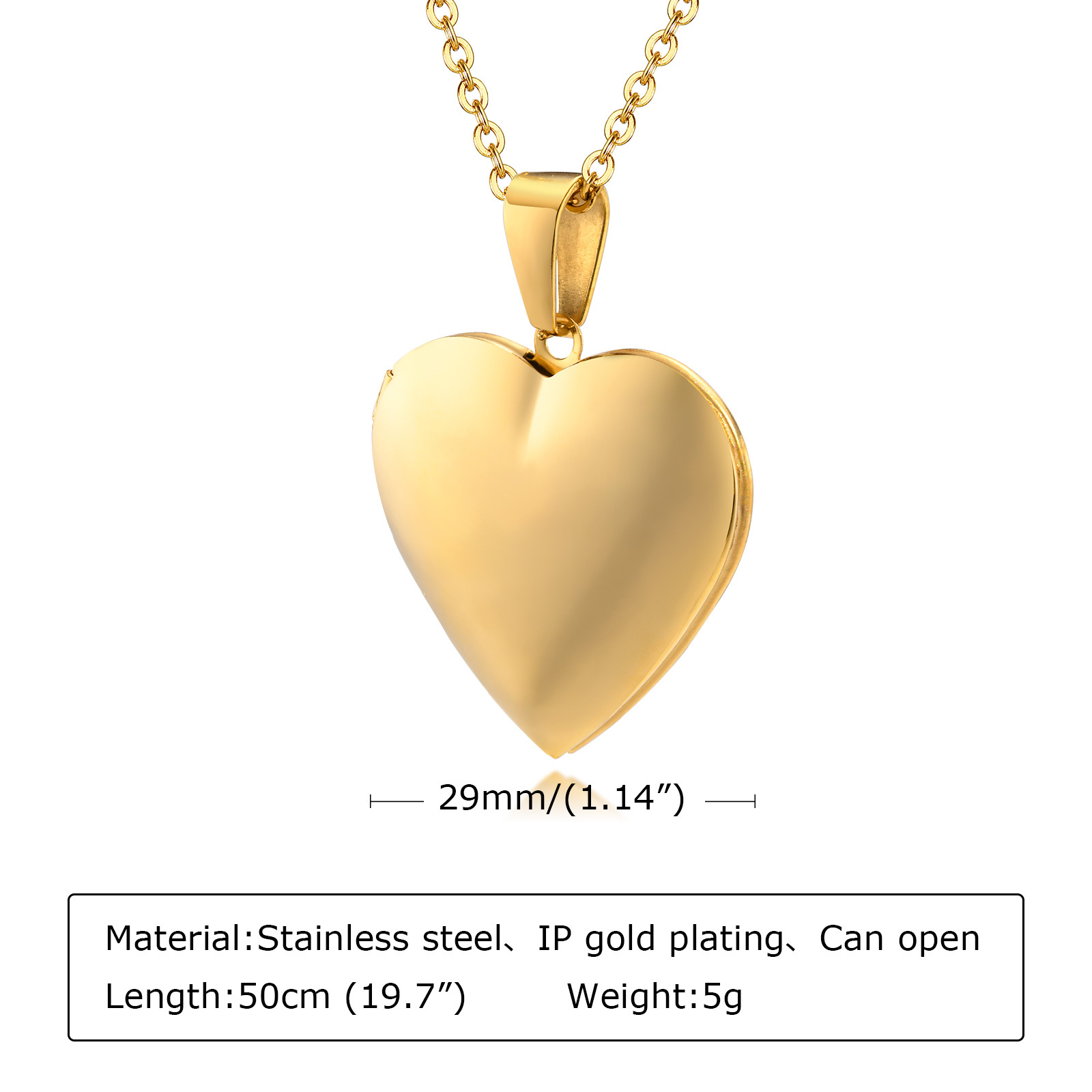 Stainless Steel Jewelry Heart  - Heart Locket Necklace Photo 评论和价格