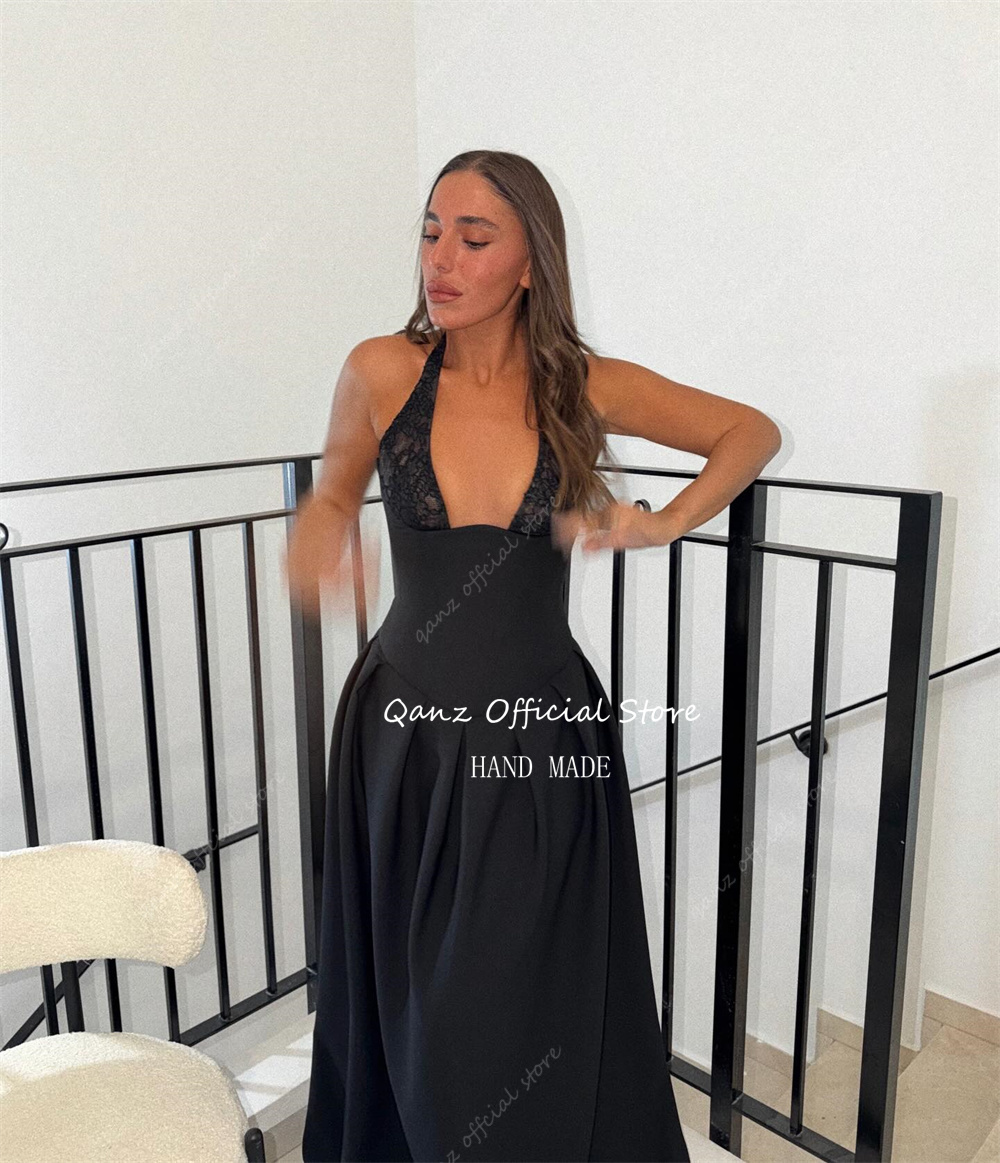 Qanz Black Halter Neck Prom Dr - Necklaces 评论和价格