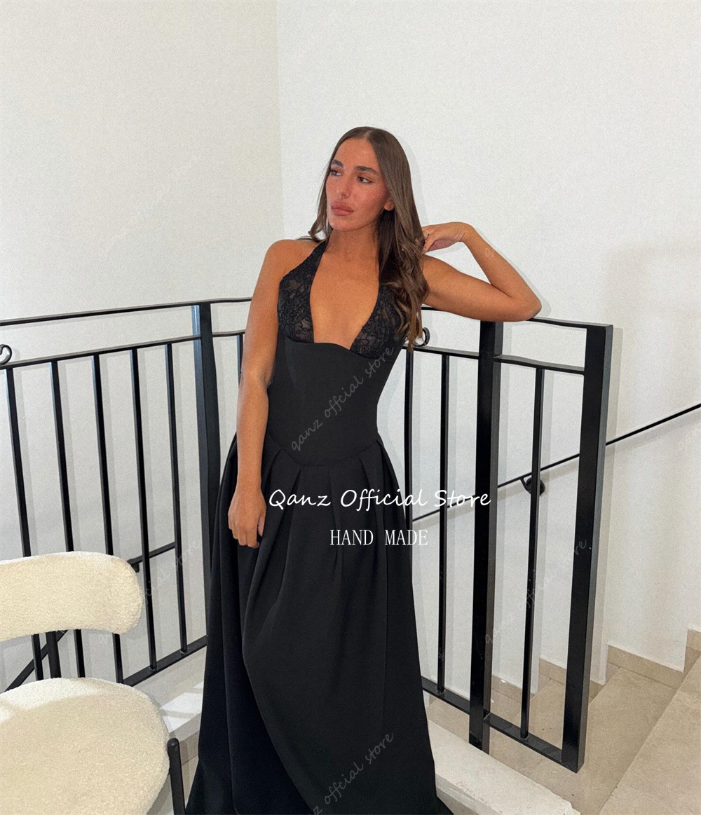 Qanz Black Halter Neck Prom Dr - Necklaces 评论和价格