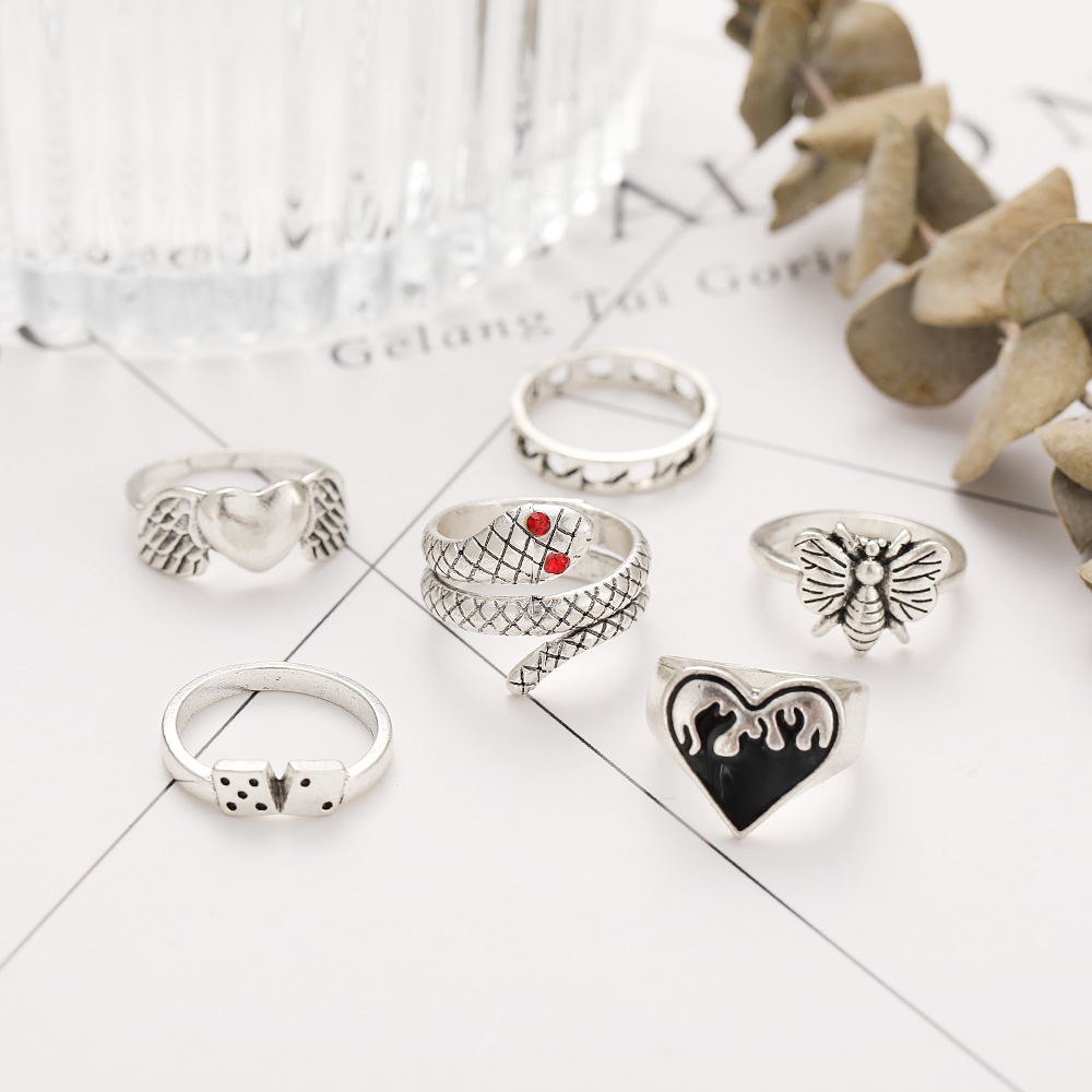 6Pcs Vintage Punk Snake Knuckl - Vintage Punk Knuckle Rings Set 评论和价格