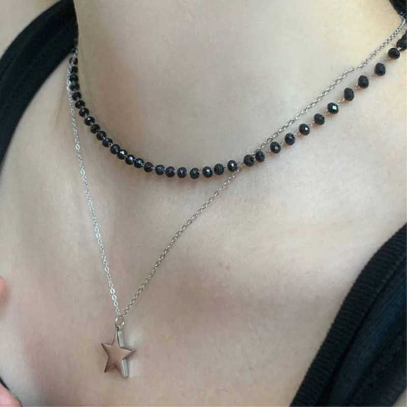 6Pcs Gothic Layered Necklace S - Layered Pendant Necklace Aesthetic 评论和价格