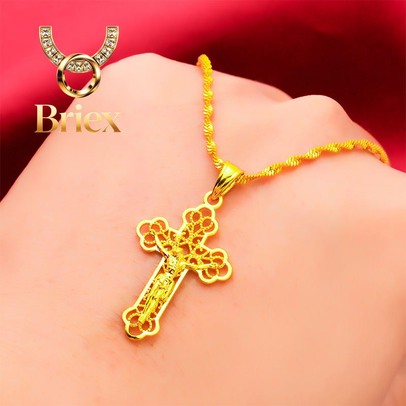 Briex Jewelry Ins Vintage Gold - Cross Pendant Necklace Gold 评论和价格