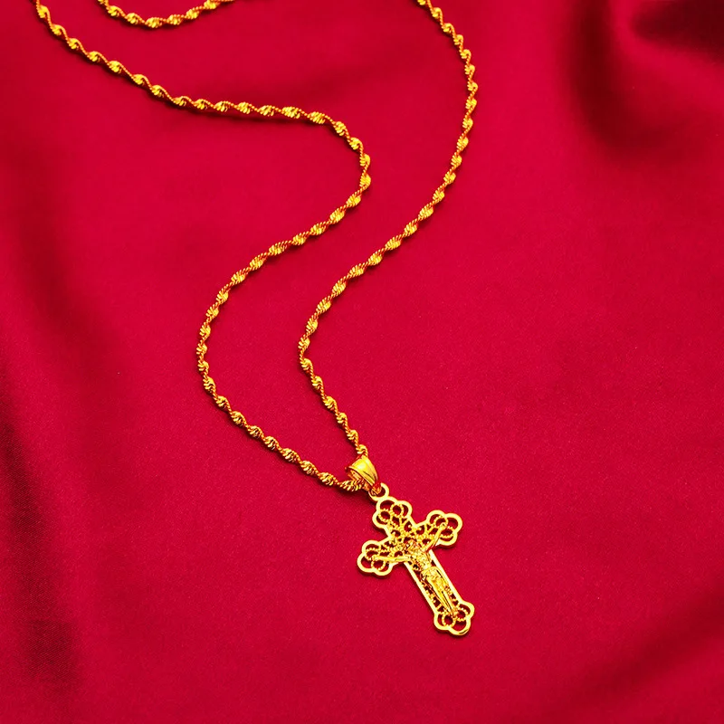 Briex Jewelry Ins Vintage Gold - Cross Pendant Necklace Gold 评论和价格