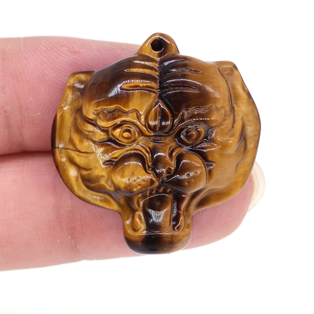Natural Stones Tiger Eye Reiki - Crystal Pendant Necklace Natural Stone 评论和价格