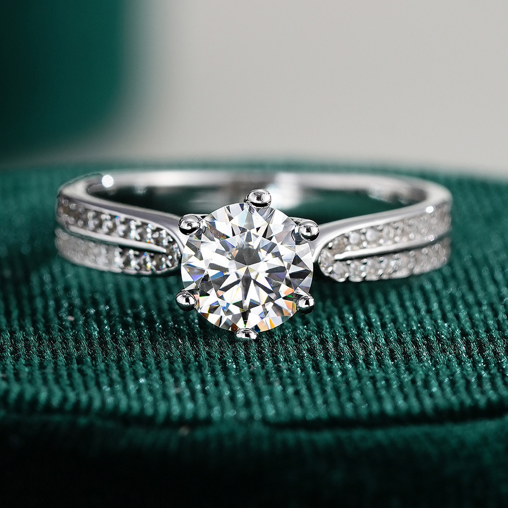 0.5/1/2/3 Carat Classic Six Cl - Moissanite Engagement Ring 1 Carat 评论和价格
