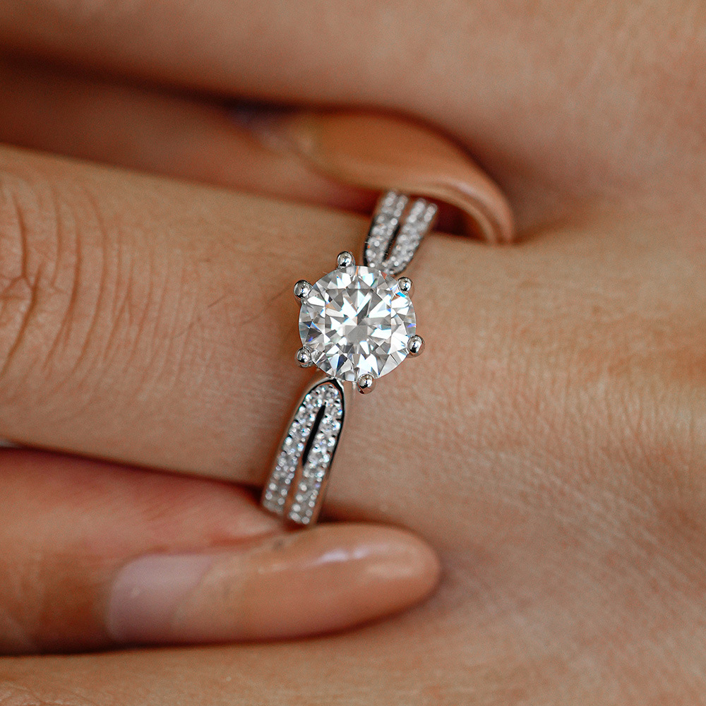 0.5/1/2/3 Carat Classic Six Cl - Moissanite Engagement Ring 1 Carat 评论和价格