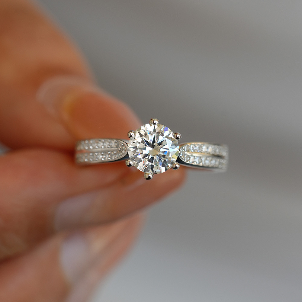 0.5/1/2/3 Carat Classic Six Cl - Moissanite Engagement Ring 1 Carat 评论和价格
