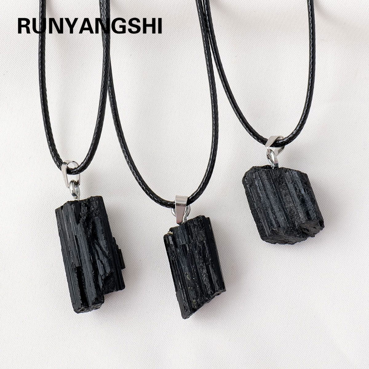 1PC Natural Crystal Black Tour - Crystal Pendant Necklace Natural Stone 评论和价格