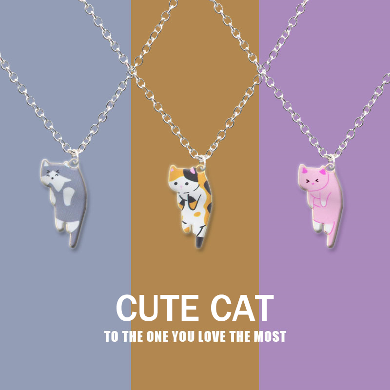 New Trendy Cute Cat Pendant Ne - Anime Pendant Necklace 评论和价格