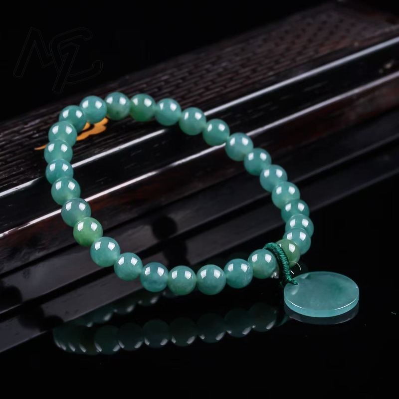 Natural Jadeite Blue Water Not - Bracelets 评论和价格