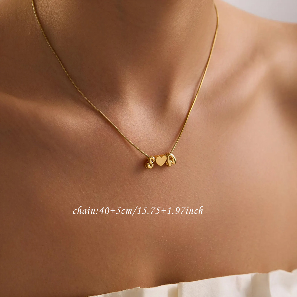 Custom Two Initial Name 3d Bub - Custom Name Necklace Stainless Steel 评论和价格