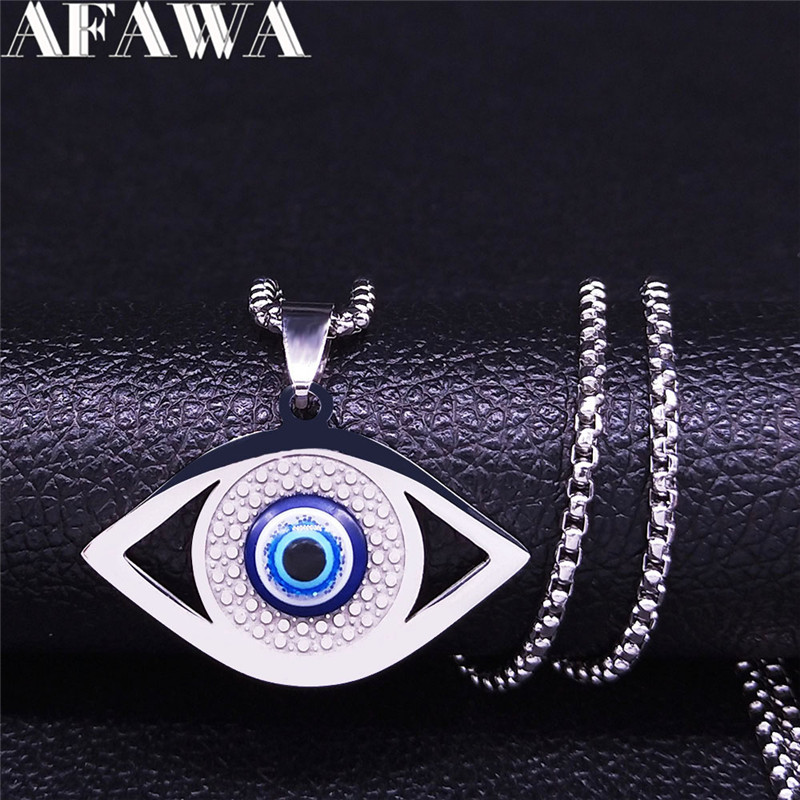 Islam Hamsa Evil Blue Eye Neck - Necklaces 评论和价格