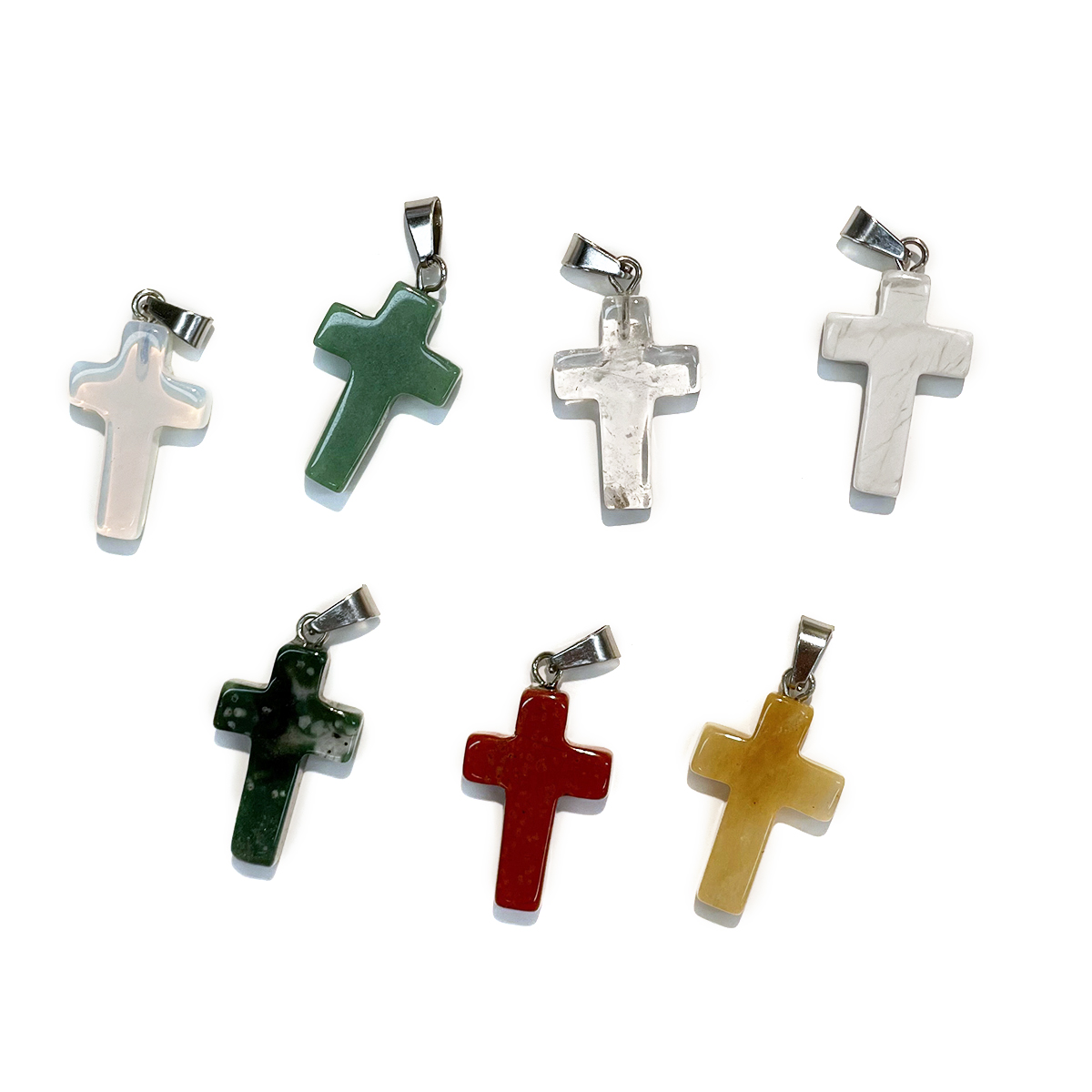 1PC 13x23mm Exquisite Cross Fa - Crystal Pendant Necklace Natural Stone 评论和价格
