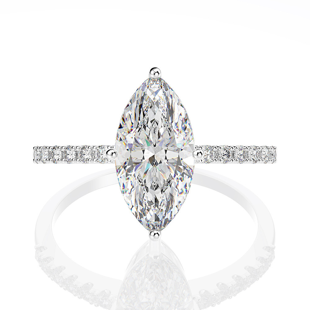 Luxury Real 1 Carat D Color Ma - Moissanite Engagement Ring 1 Carat 评论和价格