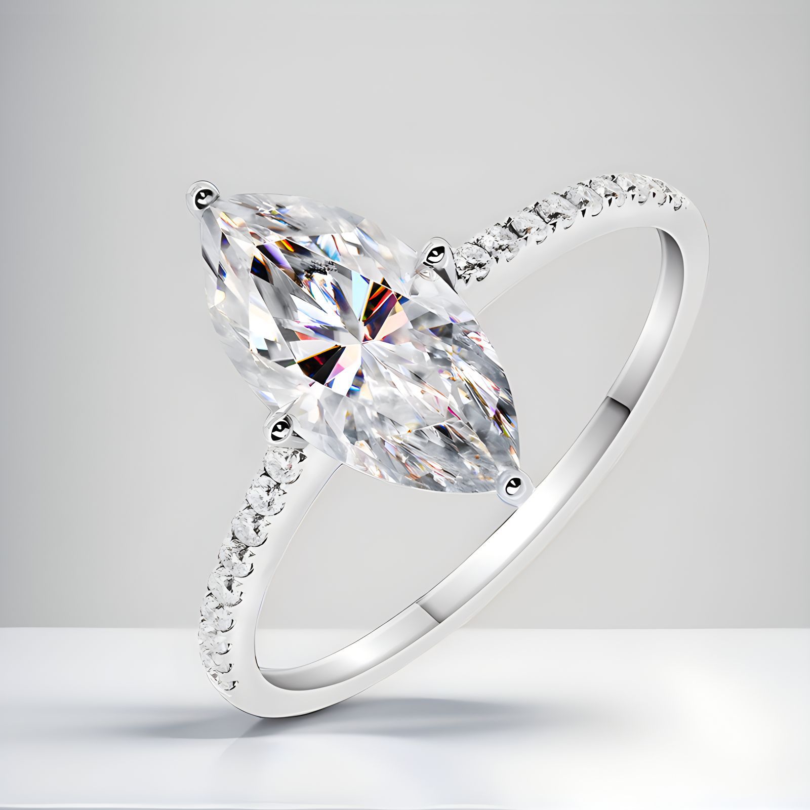 Luxury Real 1 Carat D Color Ma - Moissanite Engagement Ring 1 Carat 评论和价格