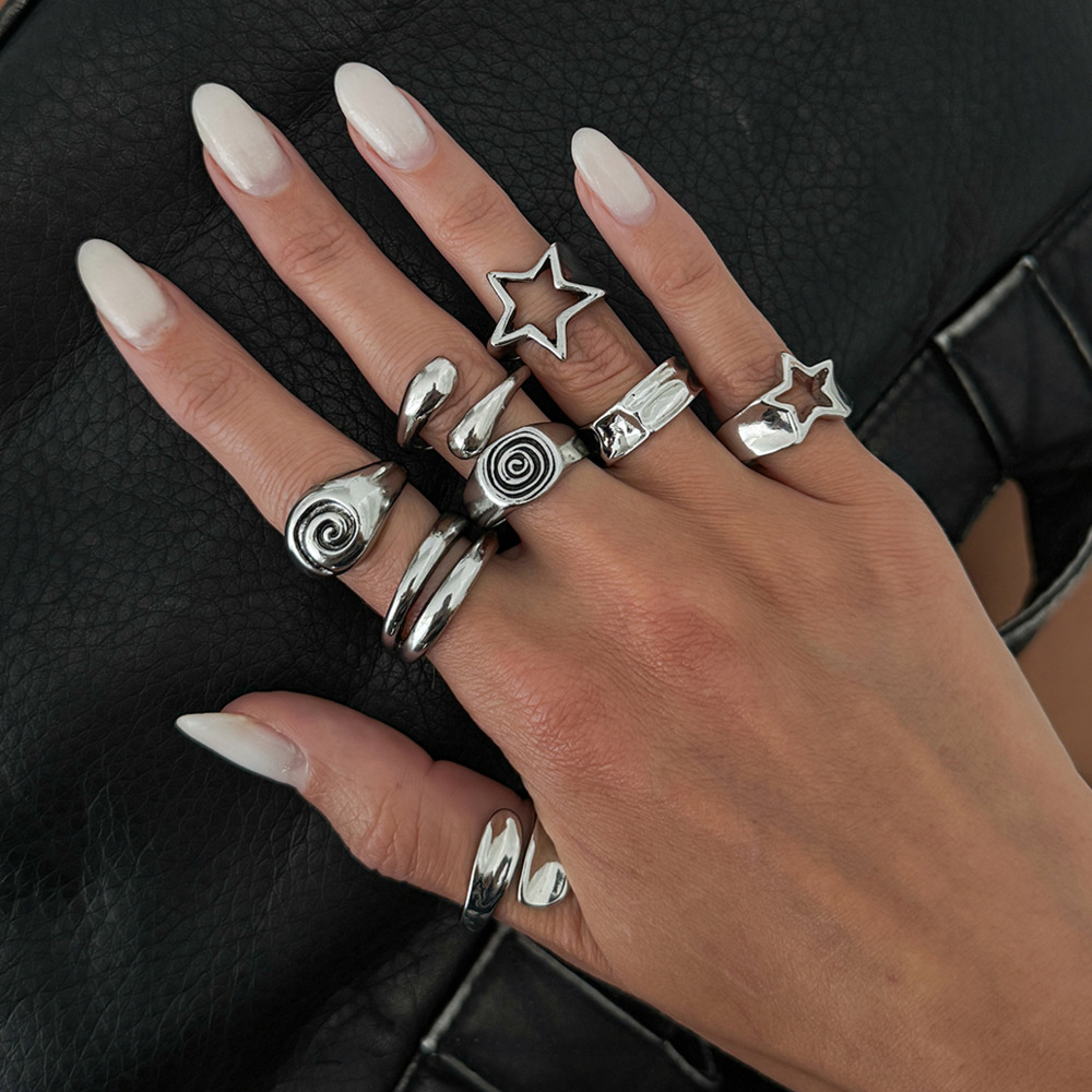 Ingemark 8 Pcs/Set Gothic Pent - Vintage Punk Knuckle Rings Set 评论和价格