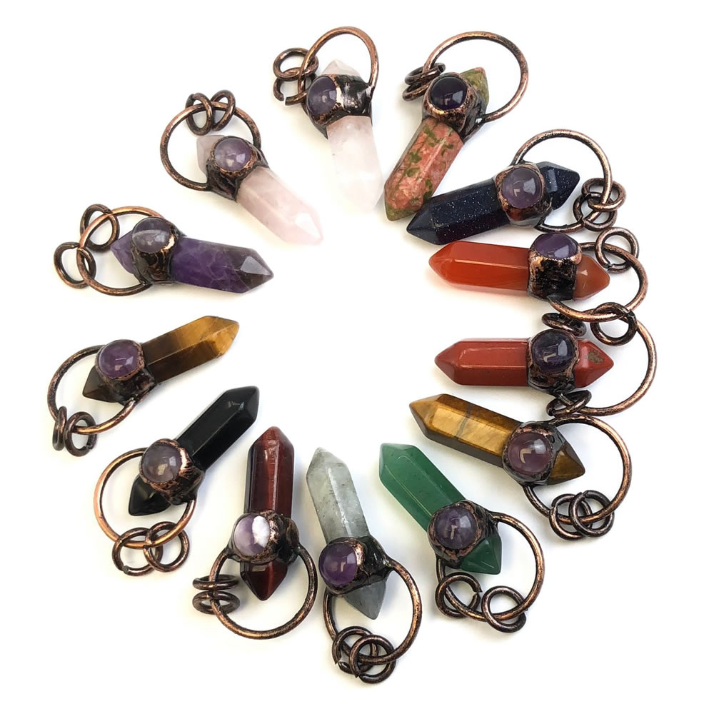 Natural Stone Crystal Quartz P - Crystal Pendant Necklace Natural Stone 评论和价格